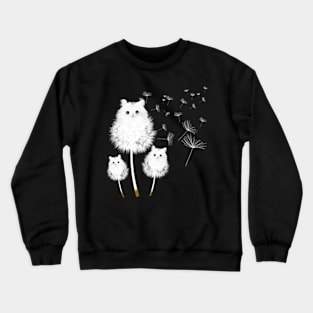 Cat Dandelion Flower Cat Crewneck Sweatshirt